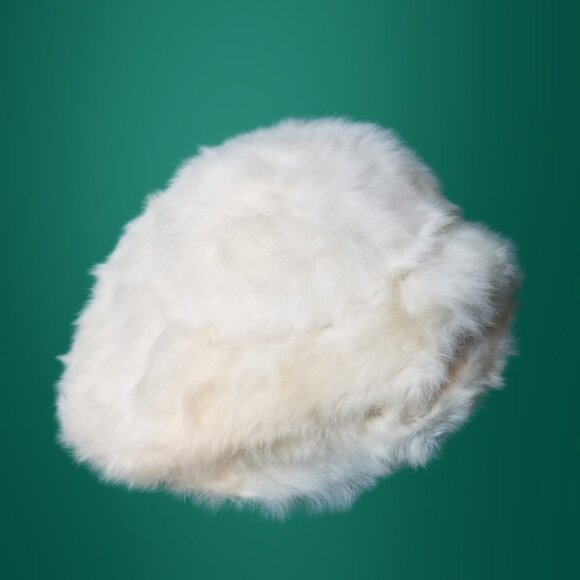 Vintage White Fur Hat, Beret Style, Hats by Mady - Picture 1 of 8